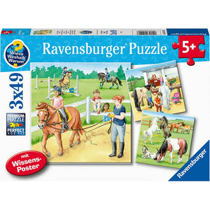 A Day At The Stables - 3x49pc Puzzles